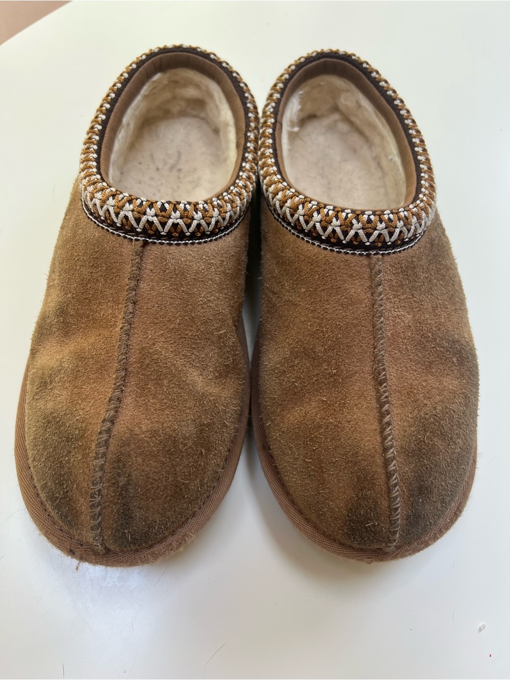 UGG Tazz Brown Suede Slip-On with Shearling Lining Girls Size 2
